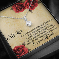 Load image into Gallery viewer, My Love You Make Me Feel Alive | From Husband | Dainty Crystal Necklace | Alluring Beauty necklace | Gift for Wife |
