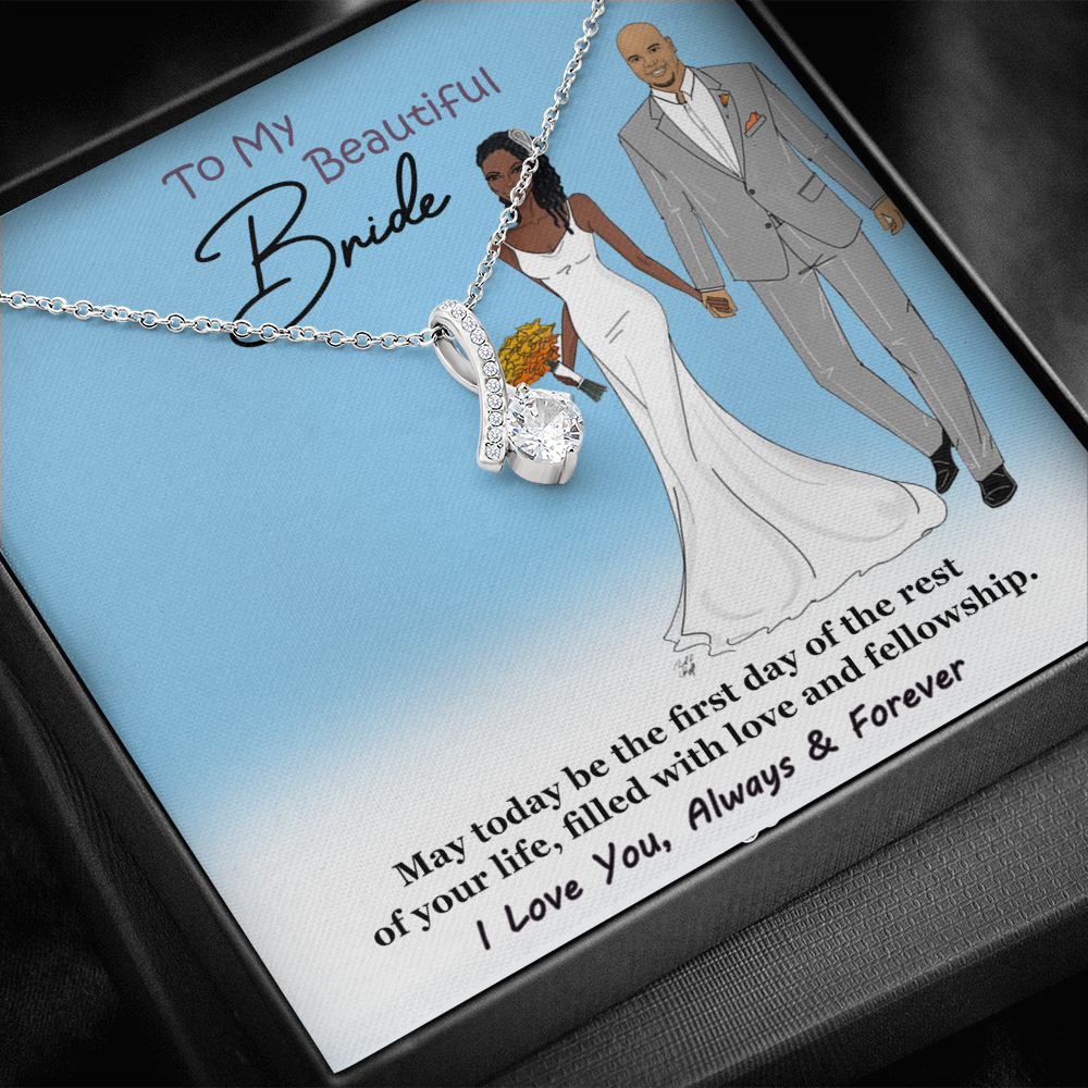 Petite Ribbon Pendant-For the Bride-May Today Be The First Day Of The Rest Your Life Filled With Love And Fellowship