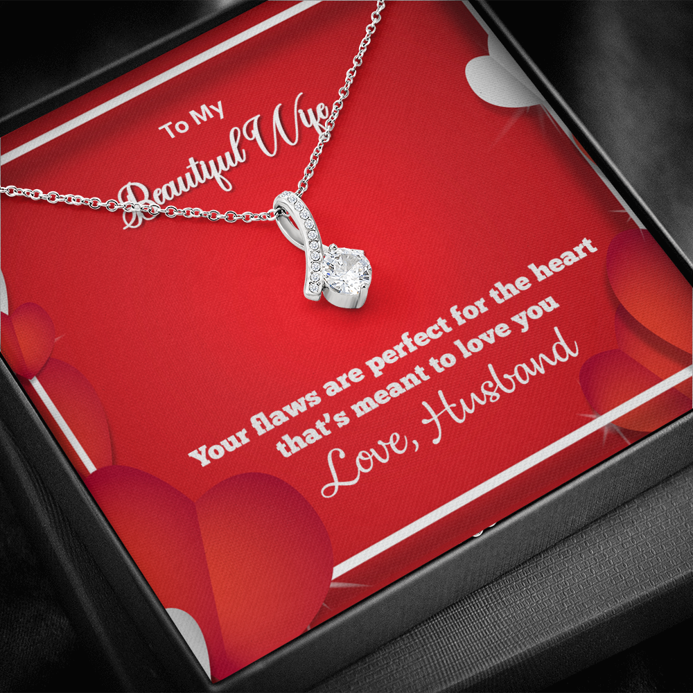 Petite Ribbon Necklace, Your Flaws Are Perfect For The Heart That's Meant To Love You