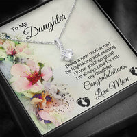 Load image into Gallery viewer, To My Expecting Daughter | Dainty Crystal Necklace | Alluring Beauty necklace | Gift for Expecting Mother|
