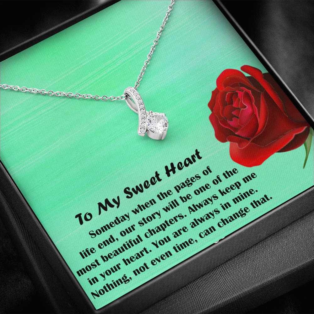 Our Story Will Be One of the Most Beautiful Chapters-Ribbon Shaped Necklace for Sweetheart