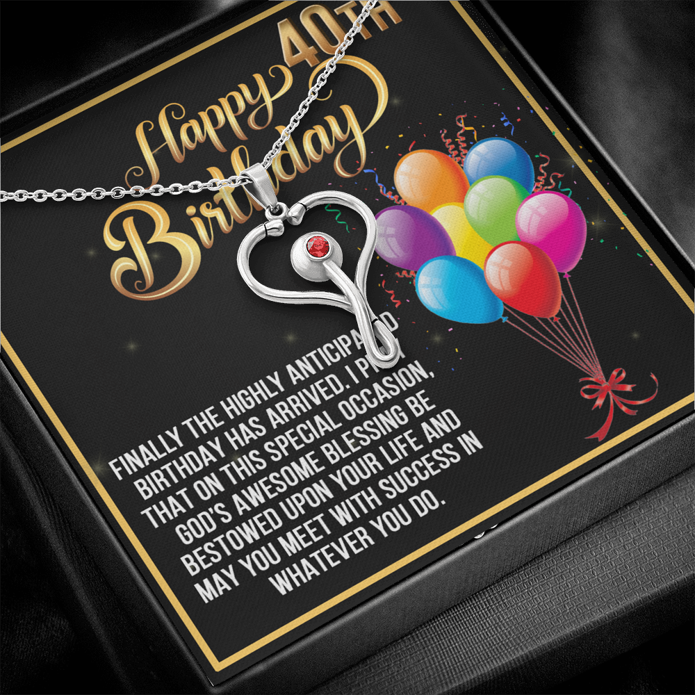 Happy 40th Birthday | Stethoscope Necklace