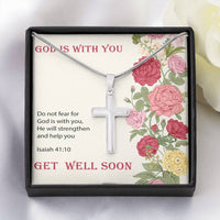 Load image into Gallery viewer, God is With You | Get Well Soon | Cross Necklace
