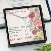 Load image into Gallery viewer, God is With You | Get Well Soon | Cross Necklace
