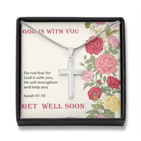 Load image into Gallery viewer, God is With You | Get Well Soon | Cross Necklace

