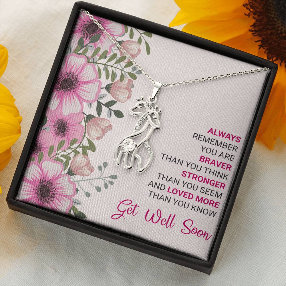 Graceful Giraffe Necklace-Get Well Soon Gift-Always Remember You Are Braver Than You Think