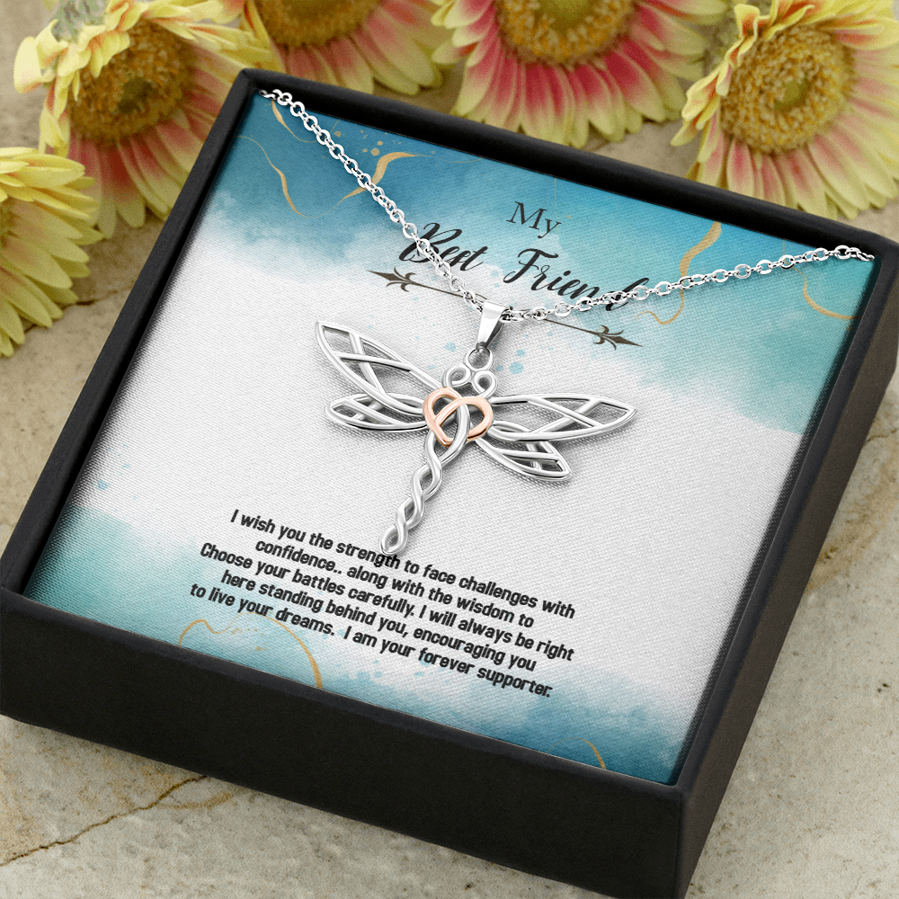 Dragonfly Necklace for BFF | Your Forever Supporter