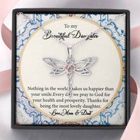 Load image into Gallery viewer, Lovely Daughter-Amazing Dragonfly Necklace-Gift From Dad and Mom-Gift for Daughter-Gift For Her
