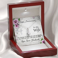 Load image into Gallery viewer, Ribbon Shaped Necklace, To My Wife, You Change My World With Just One Smile
