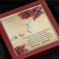Load image into Gallery viewer, My Love You Make Me Feel Alive | From Husband | Dainty Crystal Necklace | Alluring Beauty necklace | Gift for Wife |
