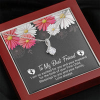 Load image into Gallery viewer, To My Best Friend-Your First Child | Dainty Crystal Necklace | Alluring Beauty necklace | Gift for Expectant Mother |
