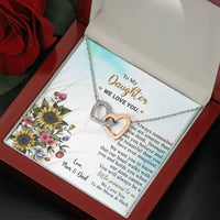 Load image into Gallery viewer, To My Daughter-Gift from Dad and Mom-Interlocking Hearts Necklace-More Beautiful Than
