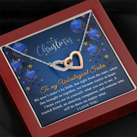 Load image into Gallery viewer, Unbiological Sister | Interlocking hearts necklace | Fate brought us together
