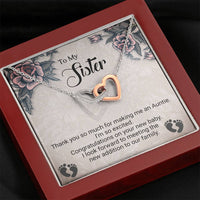 Load image into Gallery viewer, To My Sister | Congratulations on Your New Baby | Interlocking Hearts Necklace | Gift for Expectant Mother
