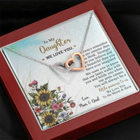 Load image into Gallery viewer, To My Daughter-Gift from Dad and Mom-Interlocking Hearts Necklace-More Beautiful Than
