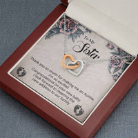 Load image into Gallery viewer, To My Sister | Congratulations on Your New Baby | Interlocking Hearts Necklace | Gift for Expectant Mother
