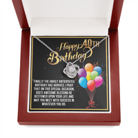 Load image into Gallery viewer, Happy 40th Birthday Love Knot Necklace
