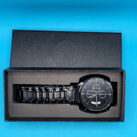 Load image into Gallery viewer, Happily Ever After-Gift For Fiancé-Engraved Black Chronograph Watch
