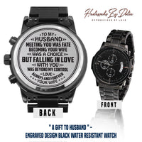 Load image into Gallery viewer, To My Husband | Falling in Love | Gift for Husband | Anniversary Gift | Engraved Black Watch
