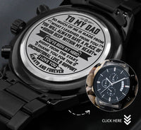 Load image into Gallery viewer, To My Dad | Always a Place of Honor | Gift to Dad | Black Engraved Chronograph Watch
