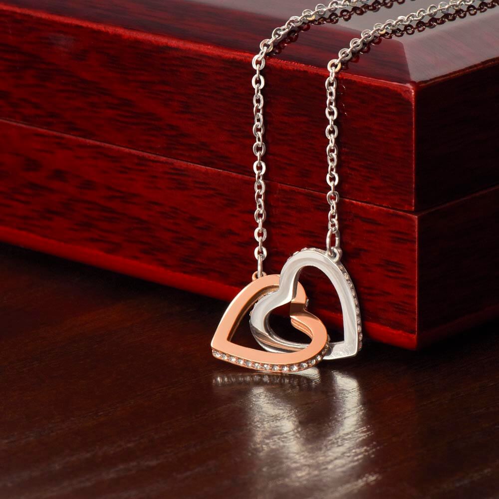 Interlocking Heart Necklace - Daughter - Today, Tomorrow, Always