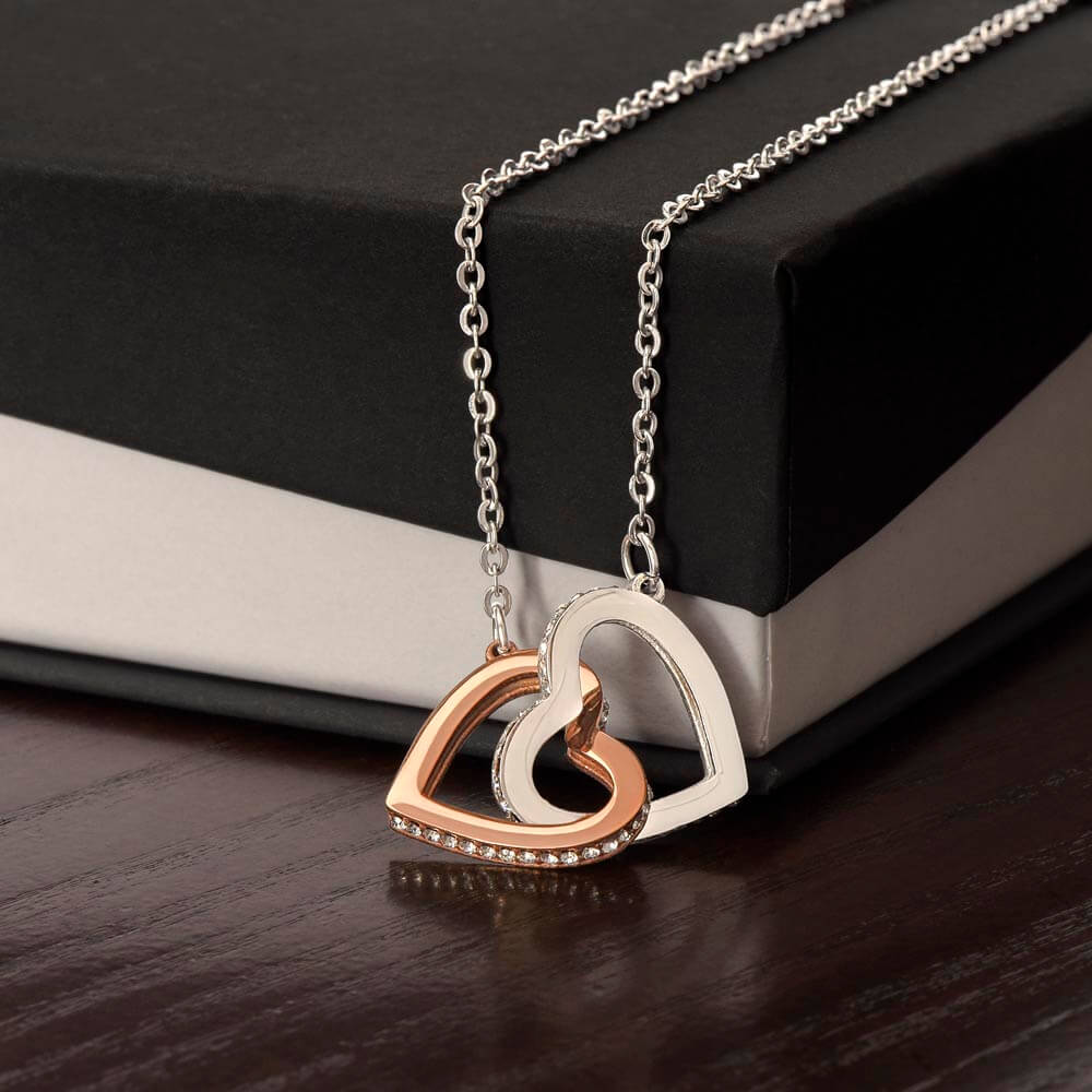 Interlocking Heart Necklace - Daughter - Today, Tomorrow, Always